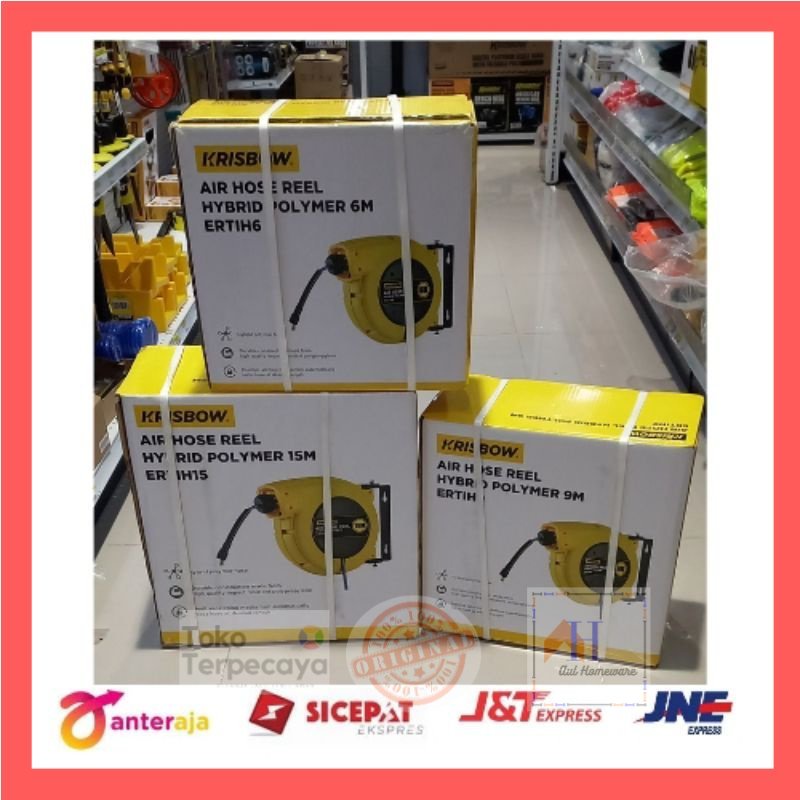 Krisbow Air Hose Reel / gulungan selang angin kompresor otomatis 6m , 9m , dan 15meter / Selang Komp
