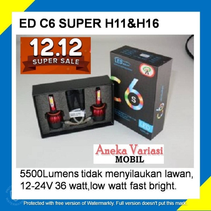 Lampu LED C6 H11 DAN H16 GOLD Series 5500Lumen