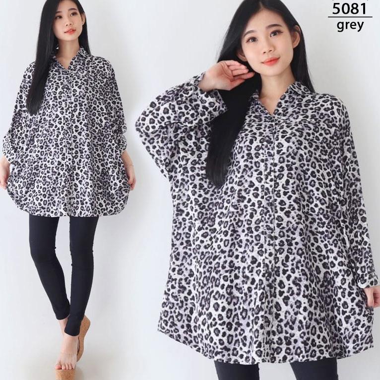 [KODE MTJJE] BAJU KEMEJA KATUN ATASAN WANITA JUMBO LD 130cm BIG SIZE 5081 HAMIL MENYUSUI XXL XXX LEO