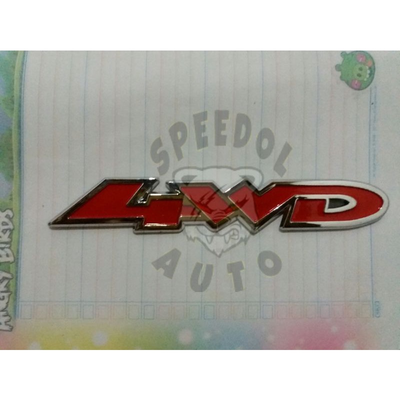 Emblem 4wd emblem mobil 4wd merah red