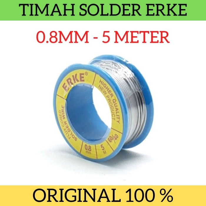 ERKE Timah Solder Tin Gulungan 0.8mm Panjang Full Roll 5 Meter 5M