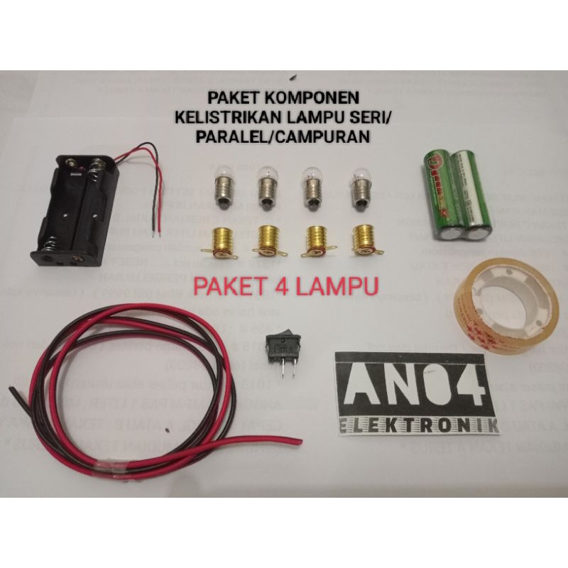 PAKET RANGKAIAN LISTRIK LAMPU SERI PARALEL CAMPURAN PRAKTEK ANAK SD SMP