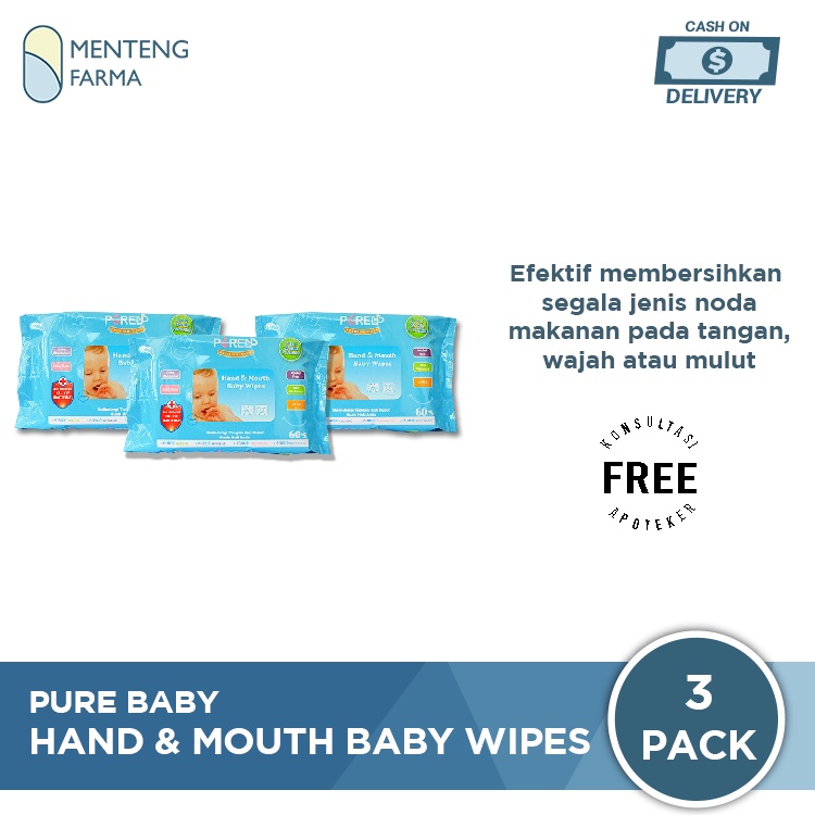Pure Baby Combo Hand and Mouth Baby Wipes Aloe Vera - Tisu Basah Bayi