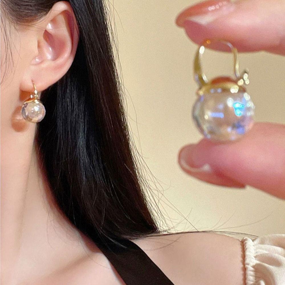 Mxbeauty Glazed Bead Earrings Elegan Desain Feminim Rasa Temperamen Hadiah Perhiasan Pernikahan Untuk Her Anting Gaya Korea