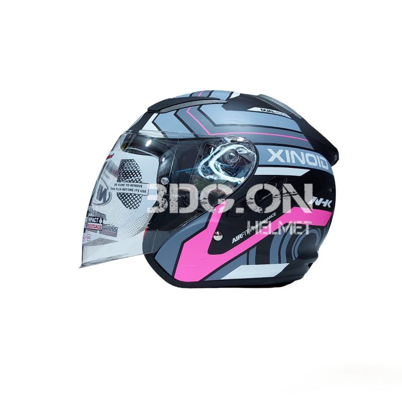 Helm NHK R1 XINOID BLACK PINK DOFF Double Visor Original