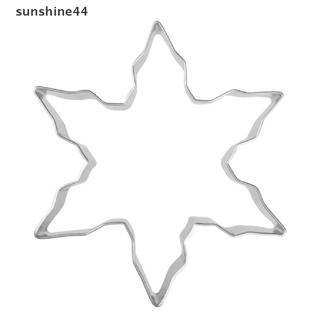 Sunshine 1pc Cetakan Pemotong Kue / Biskuit Bentuk Snowflake Natal