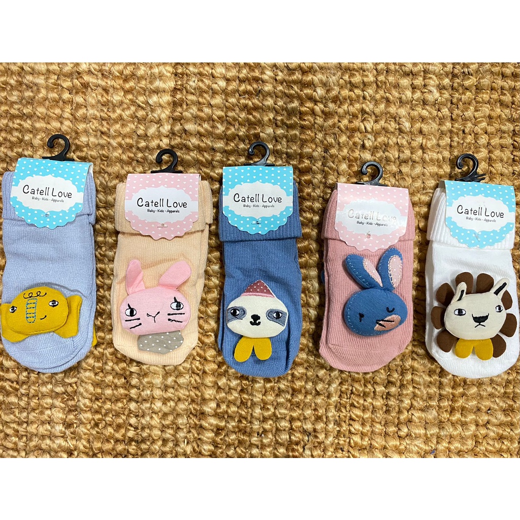 Catell Love Kaos Kaki isi 3 BOY &amp; GIRL - Kaos Kaki Rattle isi 3 Pasang - Kaos kaki Bayi