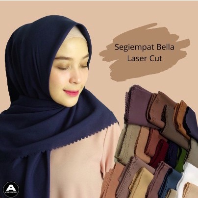 Hijab Bella Square Laser cut / Segiempat Bella