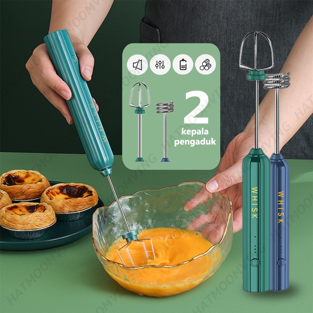 Electric Hand Blender Tangan Pengaduk kopi Milk Frother USB Portable Handheld Mixer