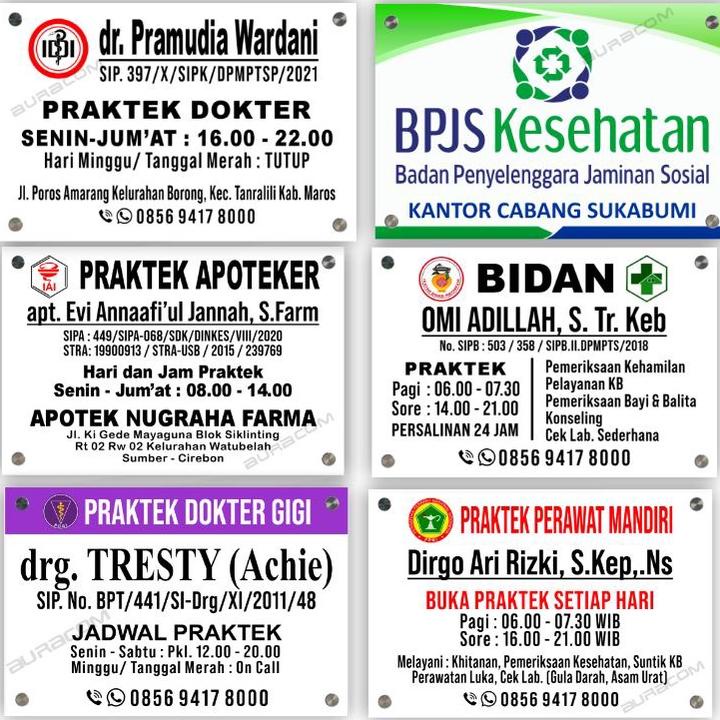 

PRODUK- AKRILIK PAPAN PRAKTEK APOTEKER, DOKTER, BIDAN , AKRILIK PAPAN PRAKTEK DOKTER FREE PACKING_SIAP PAKAI .