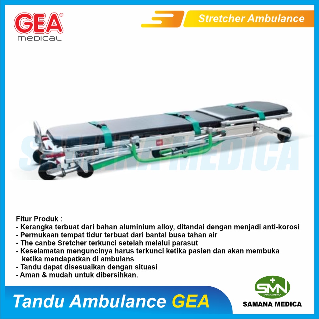 Tandu Ambulance / Stretcher Ambulance GEA YDC-3B - Emergency Stretcher Ada 2 pilihan Warna Orange / Hijau Promo Murah