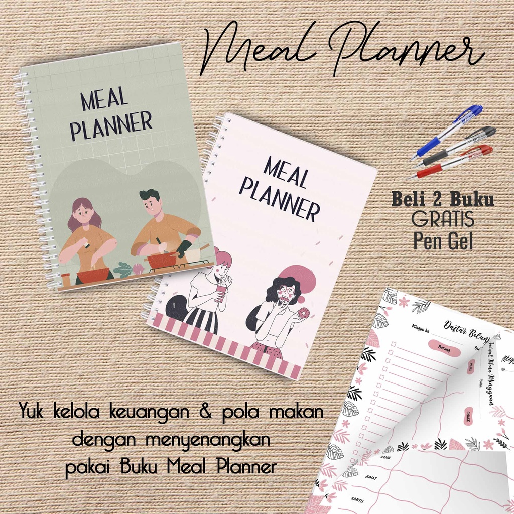 

Hanabi Meal Planner / Jadwal Menu Hemat Harian Beli 2 Buku Gratis Pen Gel Kode MP15