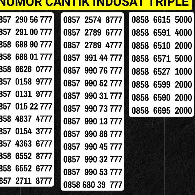 Pro Hemat--Nomor cantik Indosat Ooredoo Im3 Mentari Triple 4G Plus