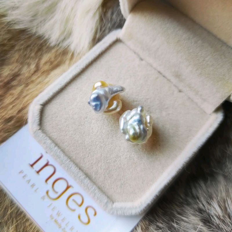 Giwang Mutiara Laut Keshi Pearl
