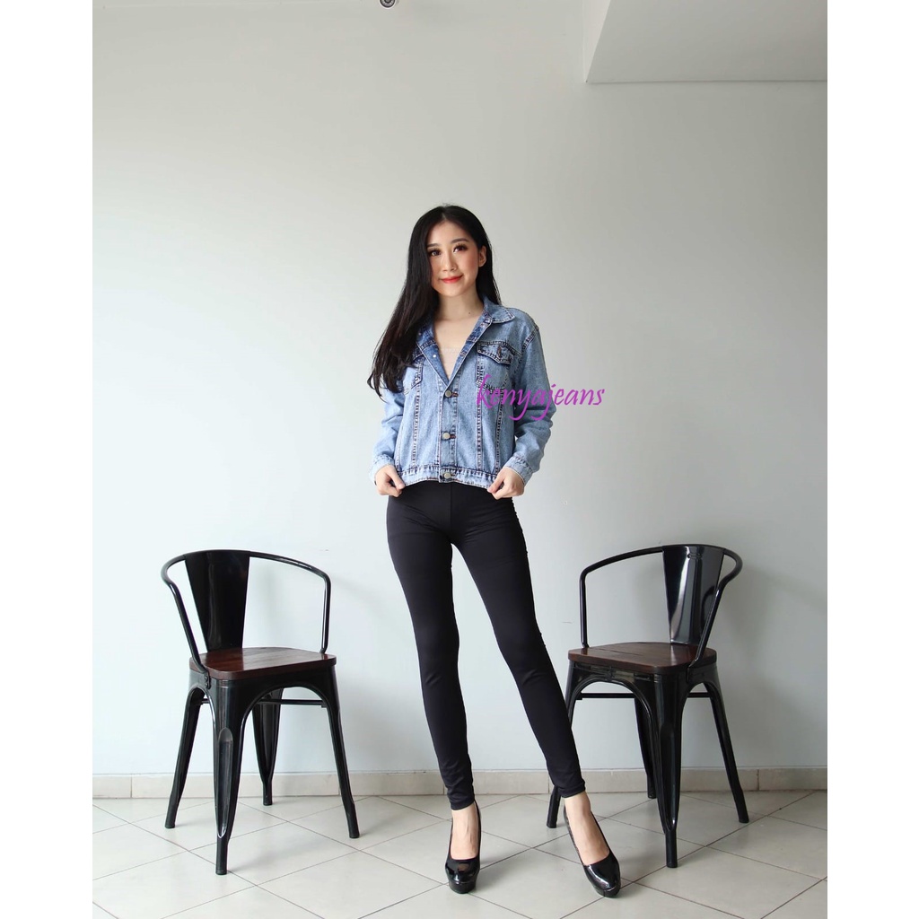7C-G JAKET JEANS WANITA PREMIUM SNOW BLUE | DENIM JAKET WANITA | SIZE XL