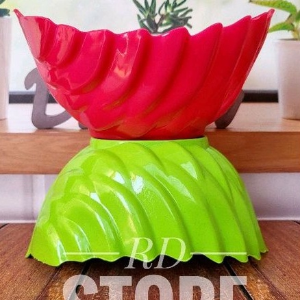 PROMO 1.PCS MANGKOK OVAL DAUN ULIR BAHAN PLASTIK