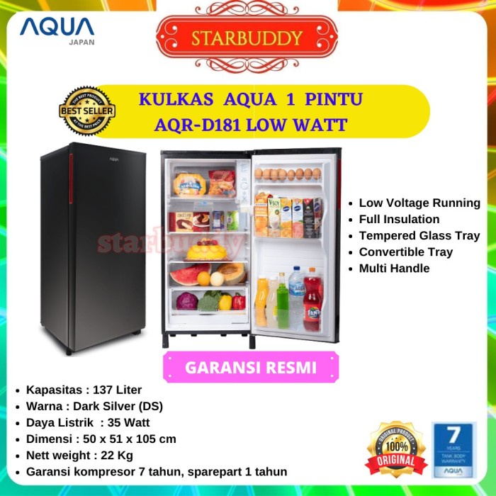 [Dapur] Kulkas Aqua 1 Pintu By Sanyo~ Aqr-D181 - Jadetabek - Elektronik Dan Perangkat Dapur