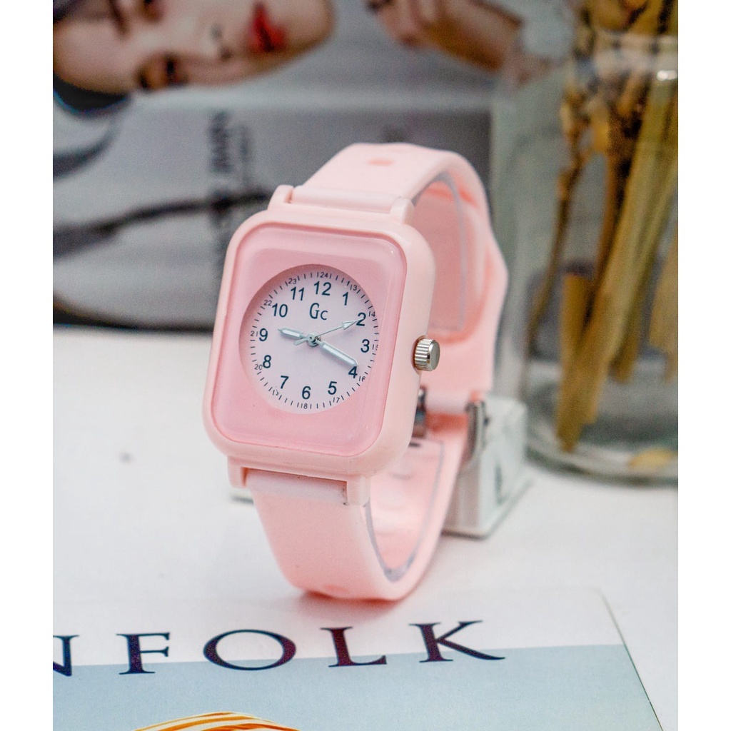 [DGS] JAM TANGAN WANITA / PRIA ANALOG QUARTZ RUBBER WATCH IMPORT GROSIR ORIGINAL KOTAK PERSEGI HIGH QUALITY RM055