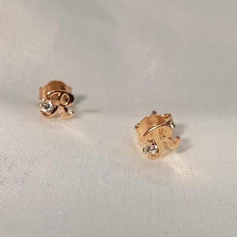 Anting Emas Huruf Mata 8K - SDW Gold -