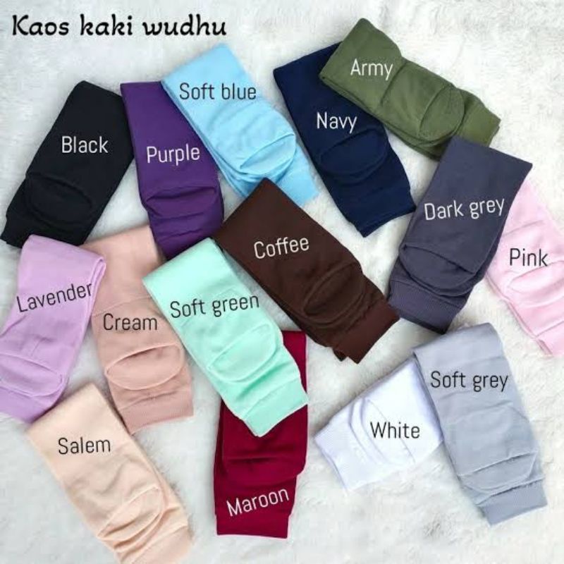 Kaos Kaki  WUDHU Nylon  kaus kaki hijab cantik kaos kaki muslim kaos kaki murah bahan Awet Dan tebal
