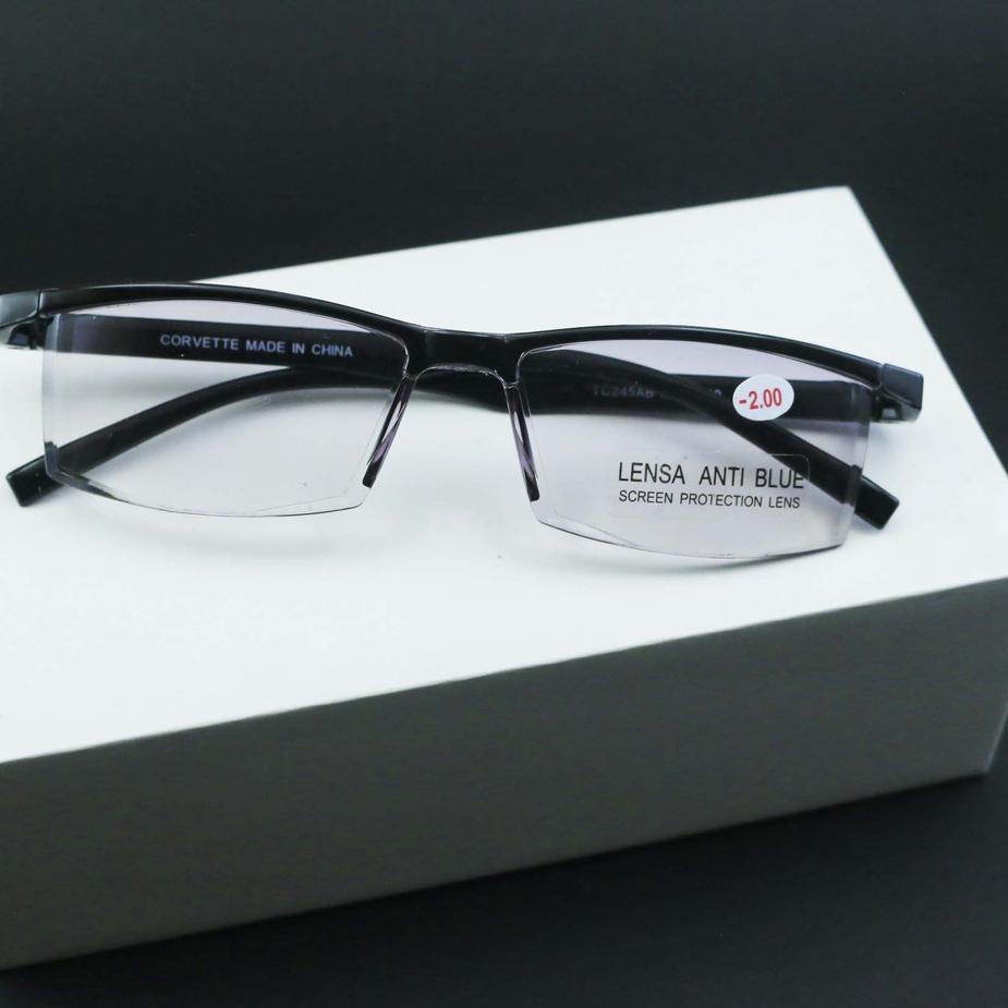 Terpercaya 245/KACAMATA MINUS LENSA HITAM GRADIASI/KACAMATA MINUS FRAMELESS TANPA FRAME/KACAMATA MIN