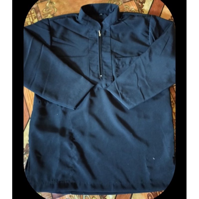 baju koko anak polos lengan panjang