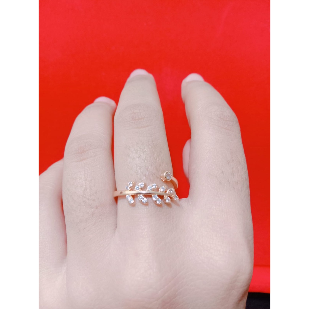 [cod]443 cincin titanium antikarat model daun gandum