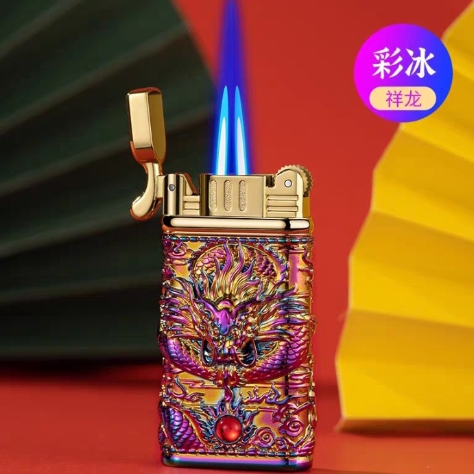 Korek Api Roda Las 2 Api Fashion Lighter Motif Naga Dragon XF-2103 1855