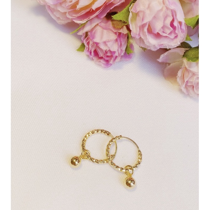 Anting Titanium Anak ABG/ Dewasa Model Bulat Gipsy Gantung (Diameter 1,5cm)