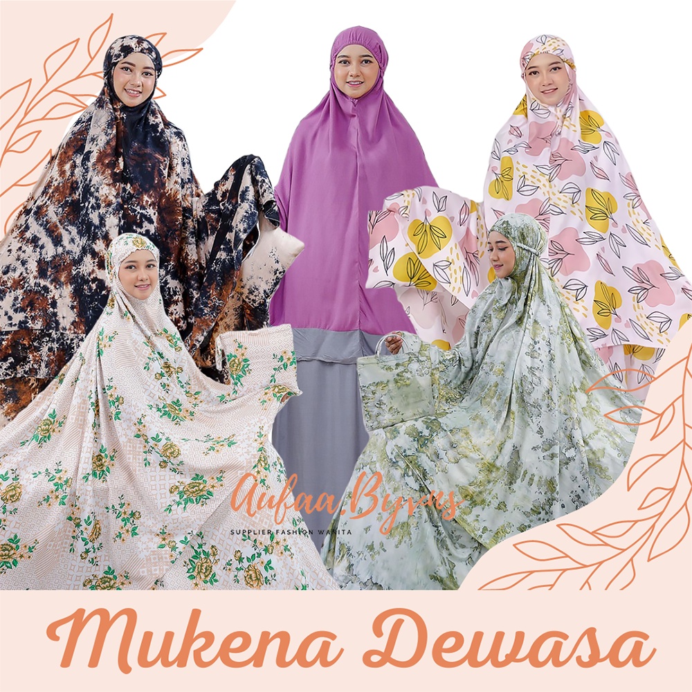 MUKENA MUKENAH RAYON BALI DEWASA TRAVELING MOTIF DAUN BUNGA TIE DYE BARU AYESHA AMARILIS JASMINE AIRIS SOFIA ELMEERA FLORIS AMELIA SAFIRA DEWASA - UKURAN STANDAR