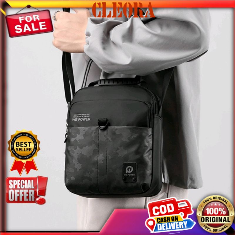 Tas Selempang HAOSHUAI Original Pria Sling Bag Pria Waterproof Tahan Anti Air Anak Muda Kekinian Kec
