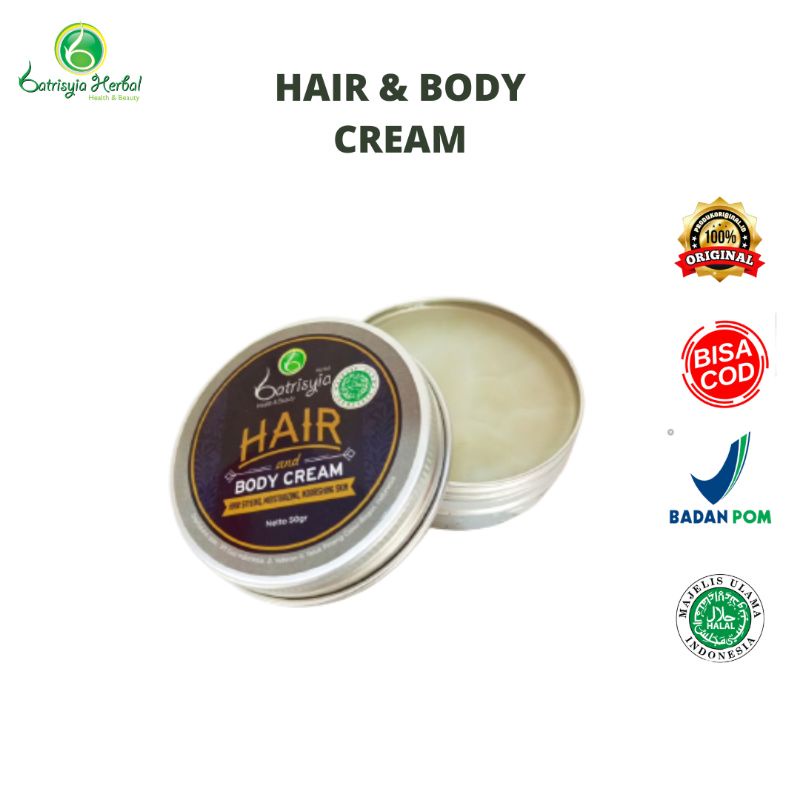 HAIR AND BODY CREAM BATRISYIA/POMADE PRIA/HAIR STYLING PRIA/REKOMENDED