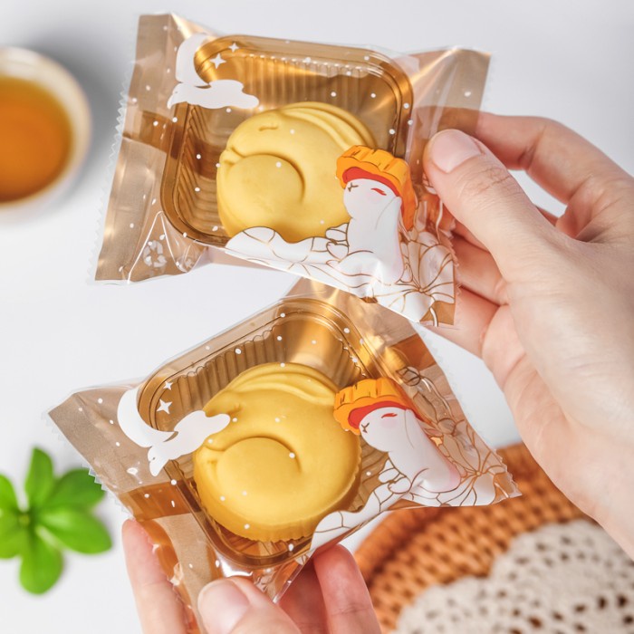 

(50GR) Plastik Mooncake + Tray Mika kue bulan - Tray Bening