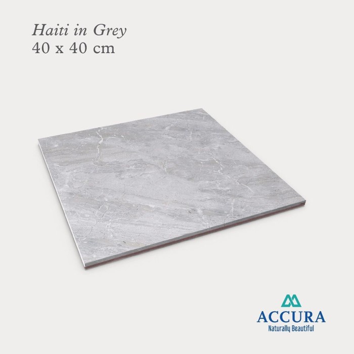 KERAMIK 40X40 HAITI GREY GLOSSY - MULIA TILE