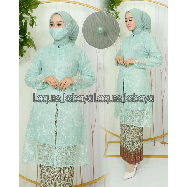 Set Kebaya Tunik Kancing Seribu Stelan Kebaya Model Kancing Set Kebaya Tunik Busui Kebaya Modern Terlaris Baju Kondangan By Laquse_Kebaya