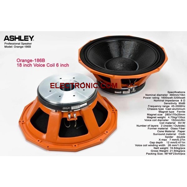 speaker component ashley 186 neo 186neo original