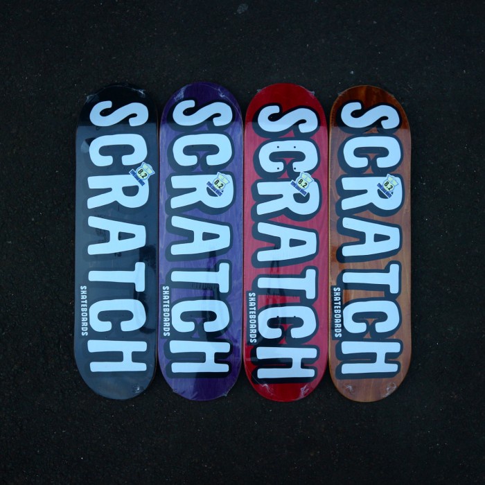 Skate Scratch Skateboards Typo Logo White Series Skateboard Deck