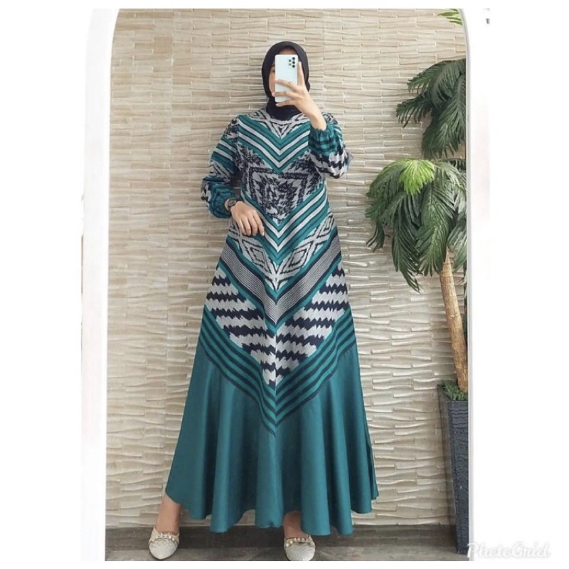 Mikha Gamis tenun size S M L XL XXL Jumbo size busui friedly