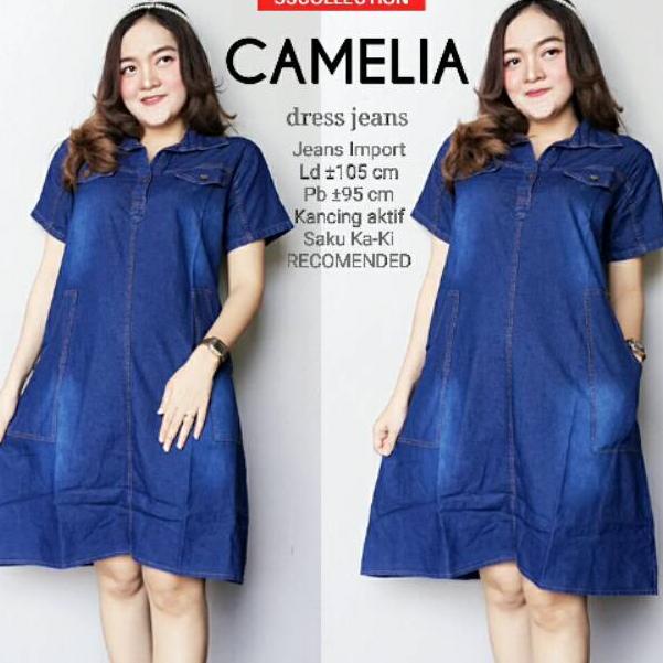 {TJN.18Oc22ˢ} Camelia dres dress daster homewear jeans denim jumbo pakaian fashion wanita murah