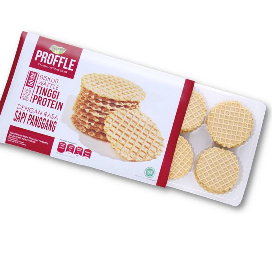 

BISA COD ✔️Proffle Rasa Sapi Panggang High Protein Waffle 60g x 4pcs|SQ2