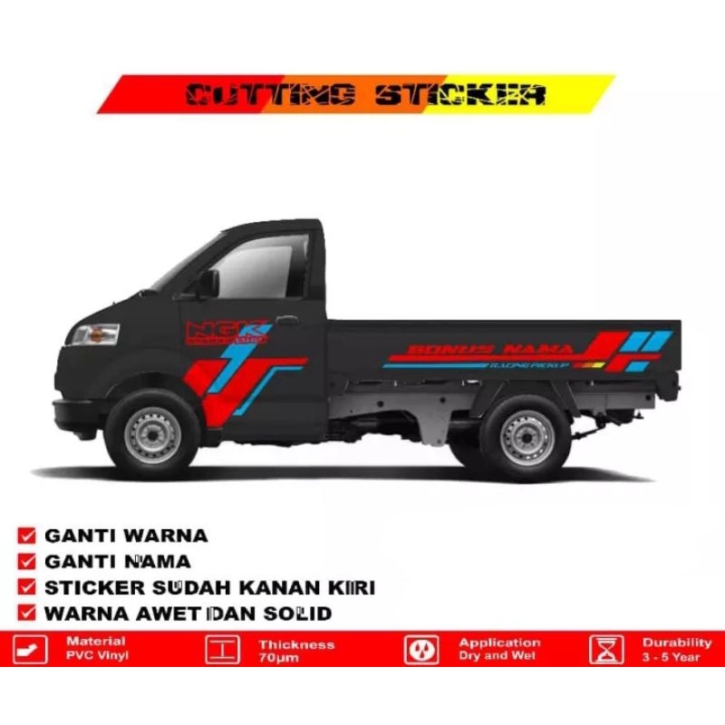 103 cutting sticker mobil pickup Suzuki APV custom nama suka suka