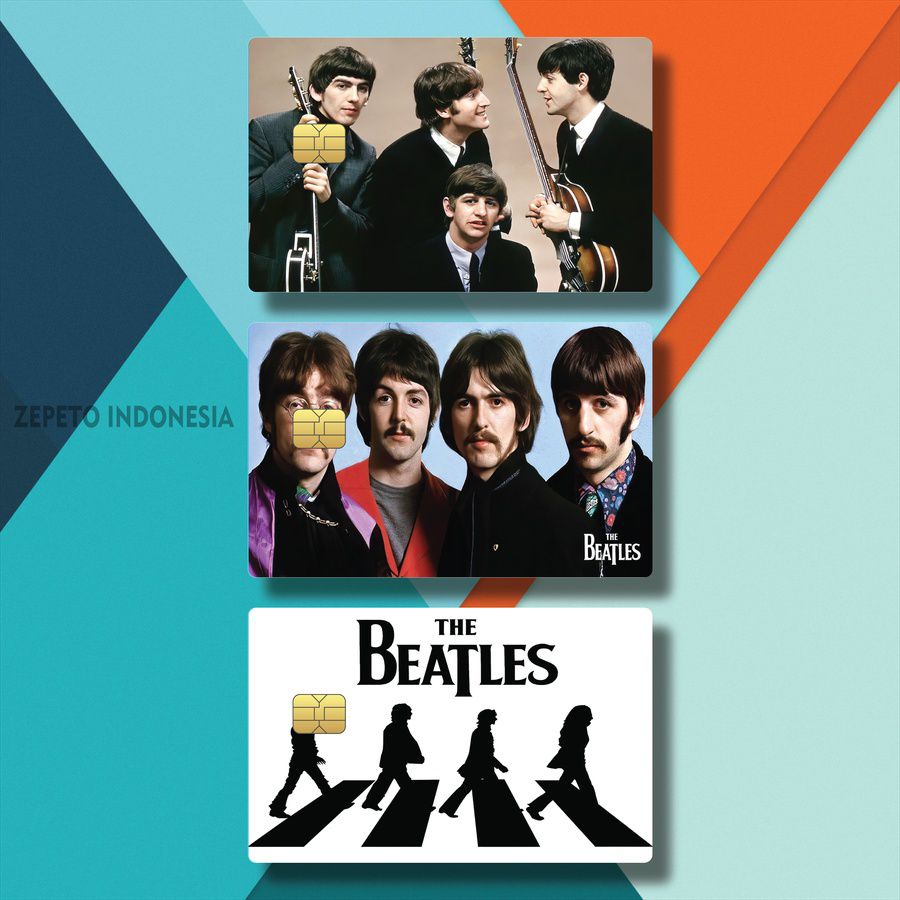 STICKER CARD THE BEATLES COVER ALBUM PHOTO JIAK9/BAFAL/ CASING KTP BAND FOTO THE BEATLES 1964 ICONIC