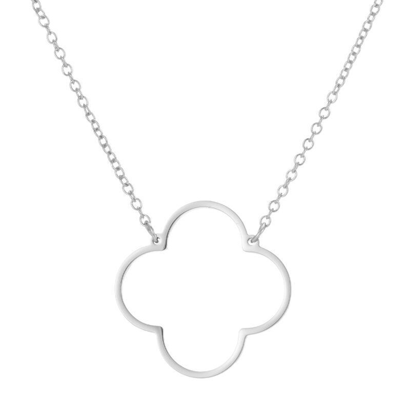 Kalung Rantai Klavikula Desain Daun clover Gaya Jepang Dan Korea Selatan Untuk Wanita