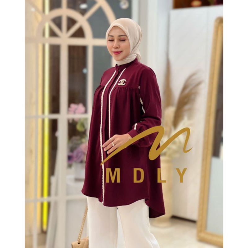 MDLY Diana Lace kemeja Tunik wanita Diana By mdly