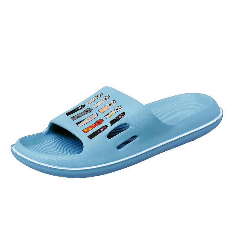 Sanlie Sandal Slop Anti Selip Anti Air Sol Empuk / Sandal Wanita Slip On Karakter Lucu dengan Garis Tepi  V05 (J)