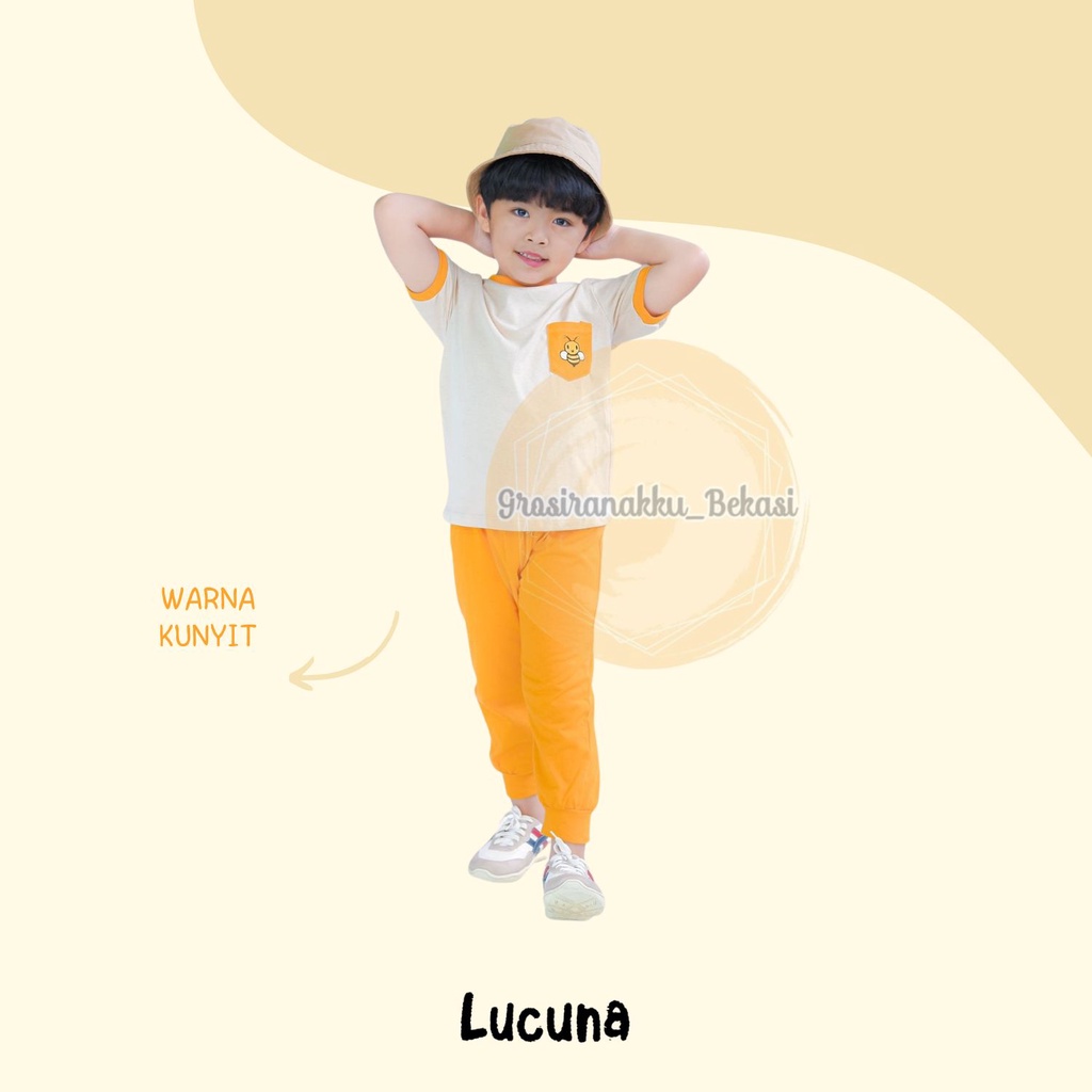 Setelan Anak Unisex Embun Lucuna Mix Warna  Size 1-5 Thn