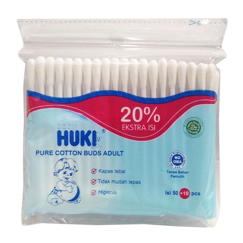 Huki Cotton Buds Adult Isi 60 - Korek Kuping Dewasa