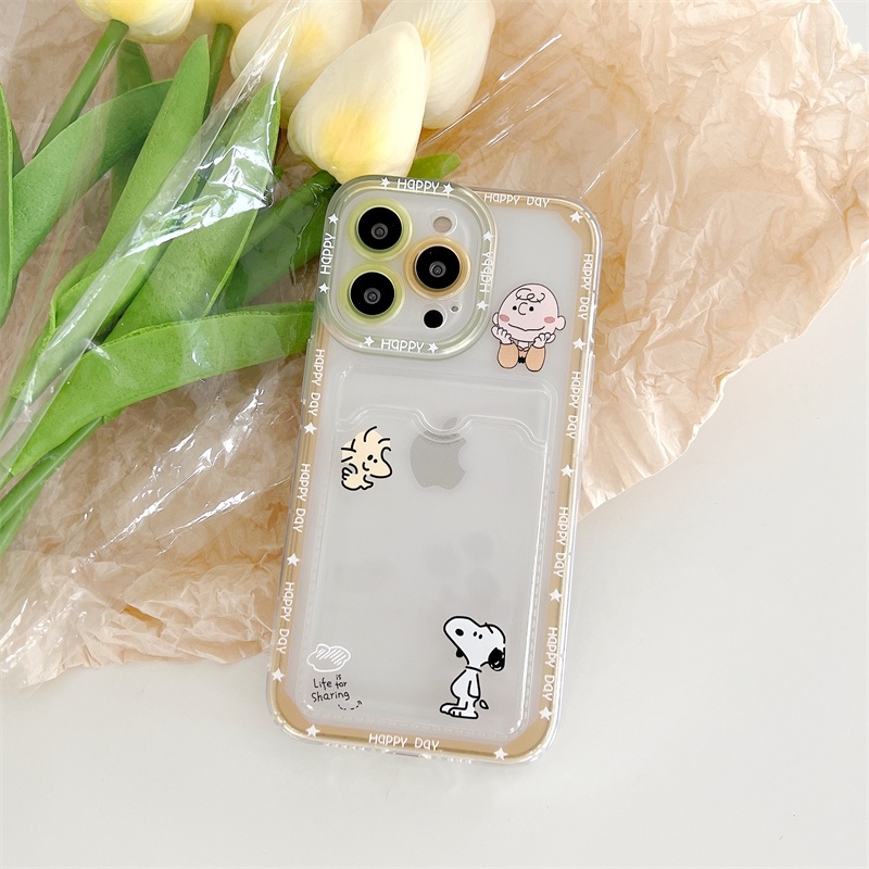 Soft Case TPU Motif Snoopy Charlie Untuk IPhone 14 13 11 Pro Max 8 7 Plus X XS XR