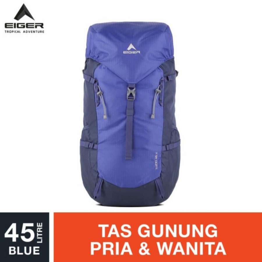 Tas Keril Eiger1989 Lucid X Carrier 45L Blue Tas Gunung Hiking Outdoor Original