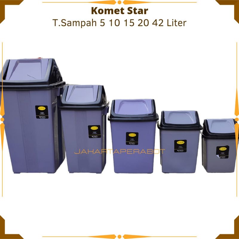 KOMET STAR - Tempat Sampah 5 10 15 20 42 Liter / Tempat Sampah Dapur / Tempat Sampah Daur Ulang / Tempat Sampah Kertas / Tong Wadah Sampah